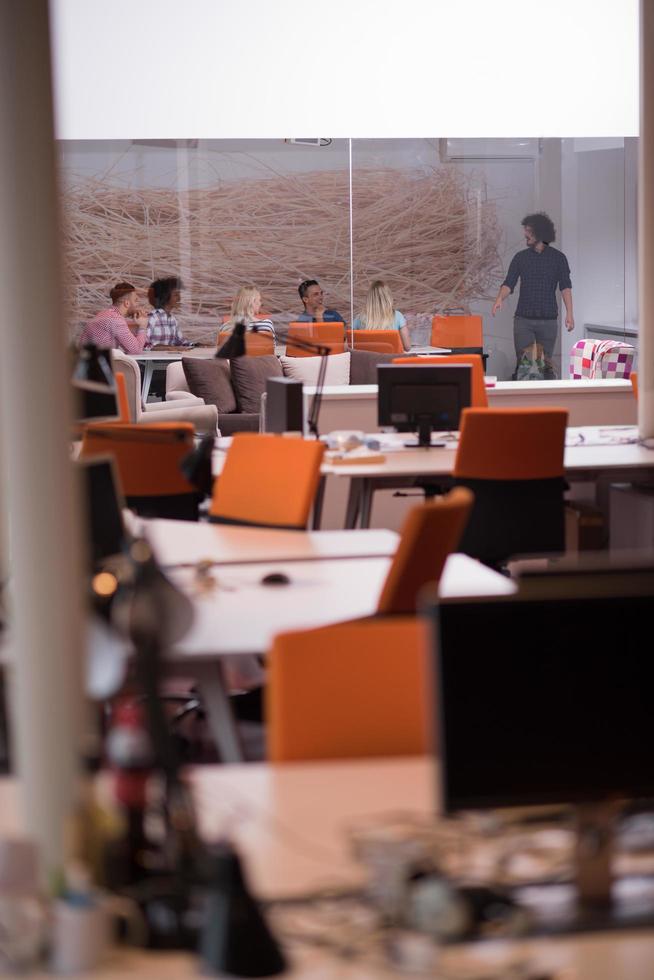 Multiethnic startup business team on meeting photo