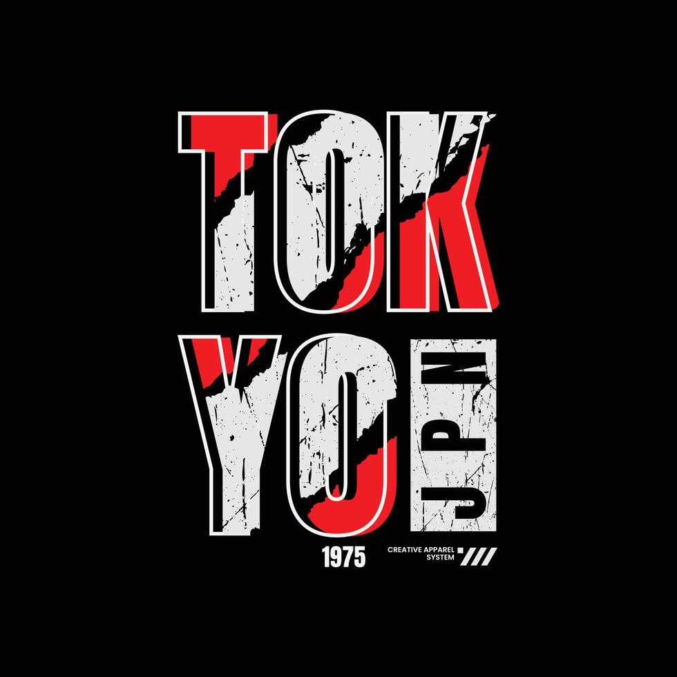 Tokyo t-shirt and apparel design vector