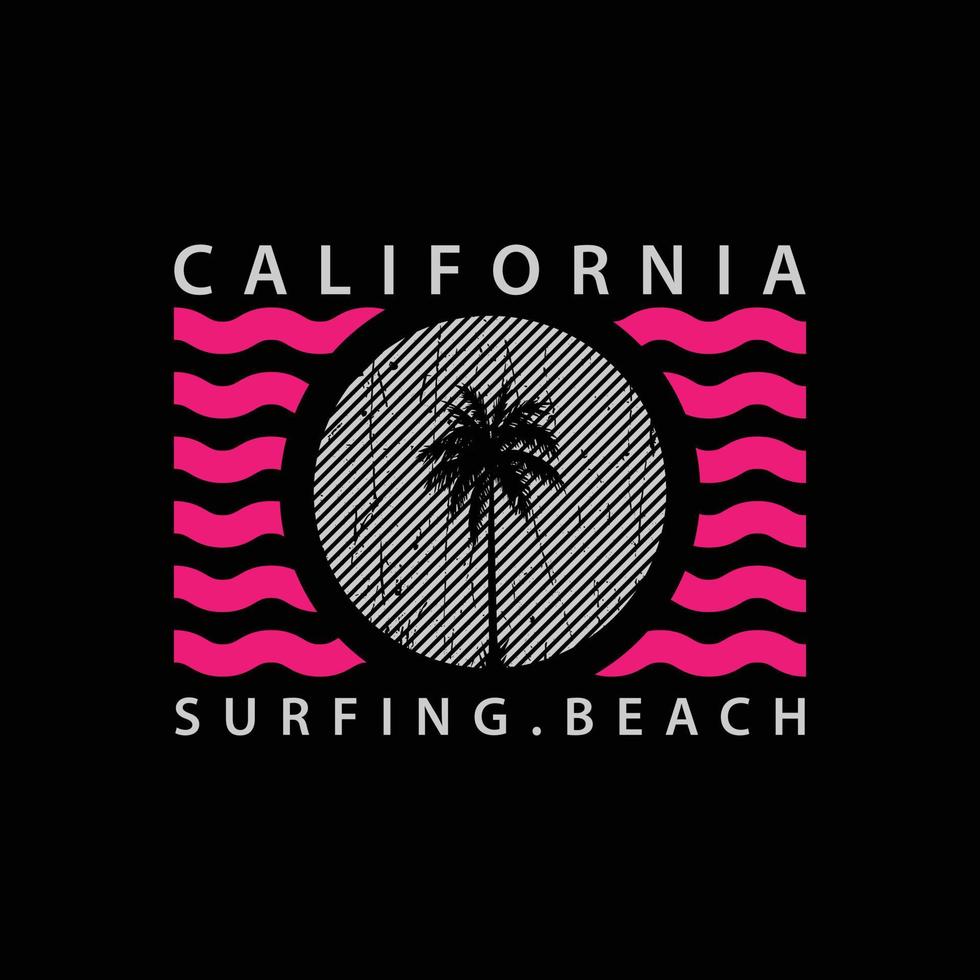 California beach illustration typography. perfect for t shirt design vector