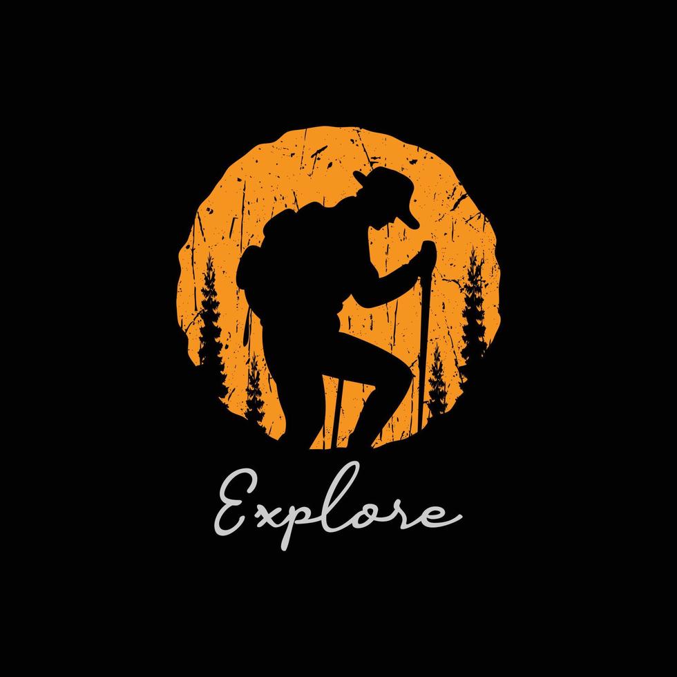 Explore adventure illustration typography. perfect for t shirt design vector