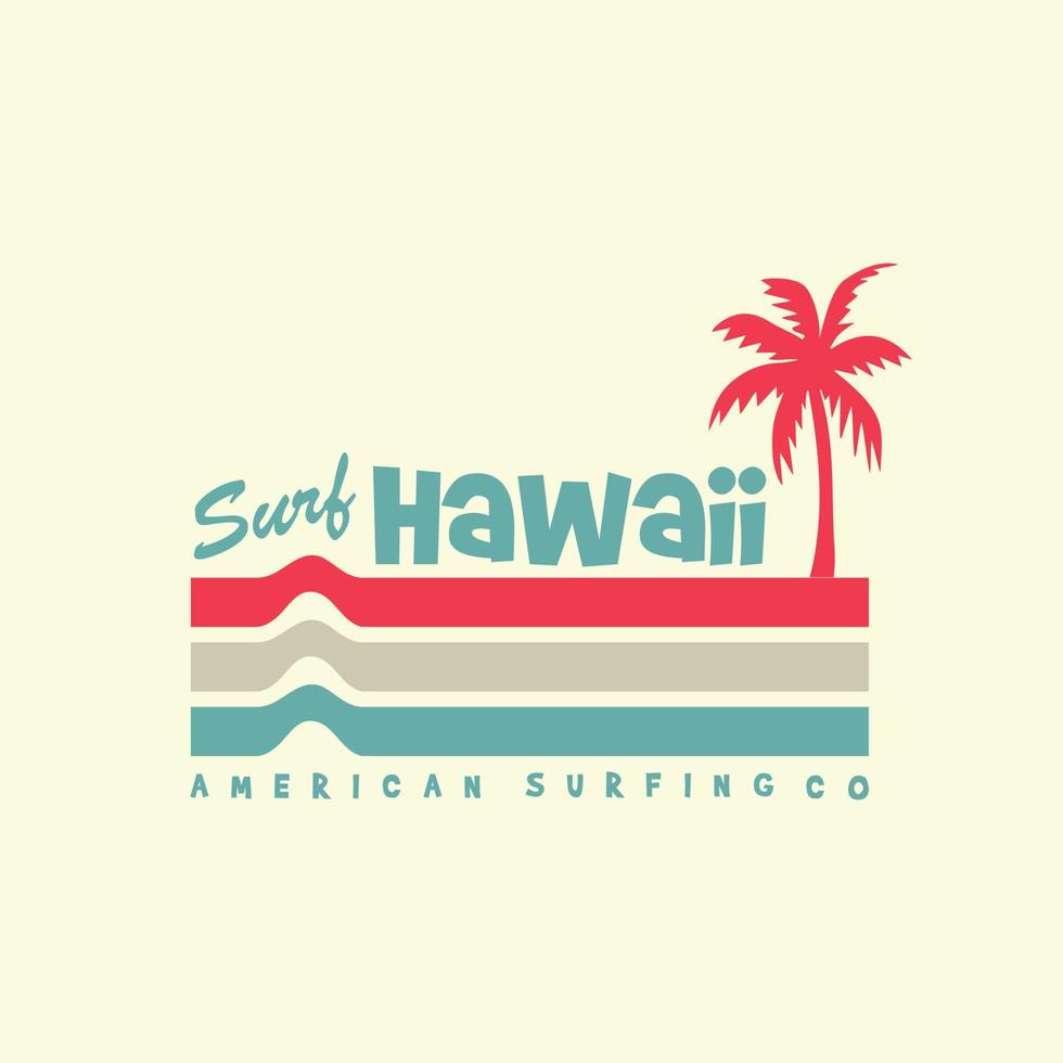 tipografía de ilustración de hawaii. perfecto para el diseño de camisetas vector