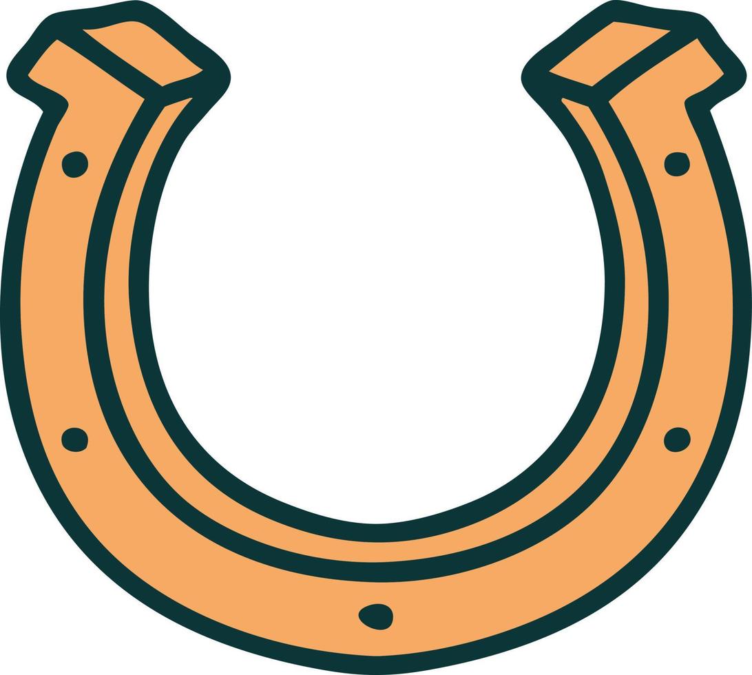 iconic tattoo style image of a horse shoe vector