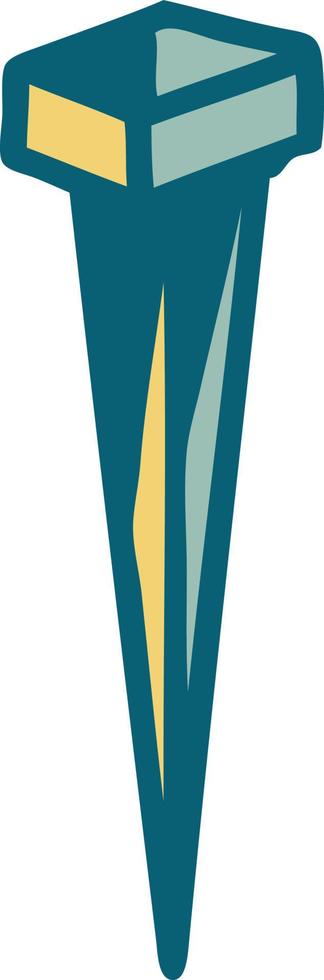 iconic tattoo style image of iron nail vector