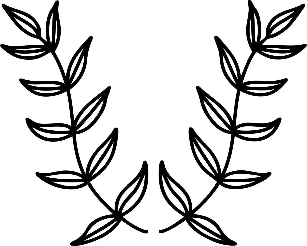 tattoo in black line style of a laurel vector