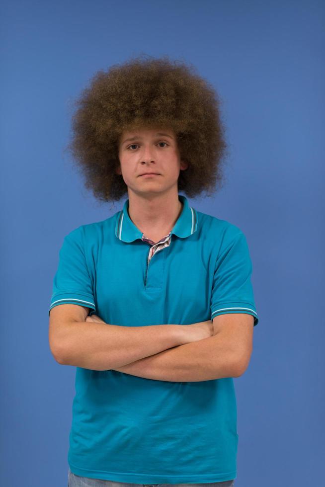 Man with funky hairstyle photo