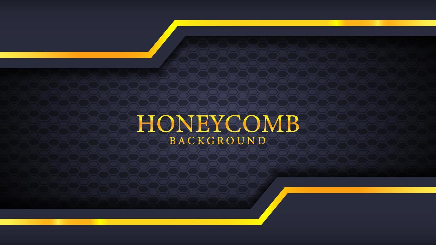 Elegant black and gold abstract background with honeycomb texture vector