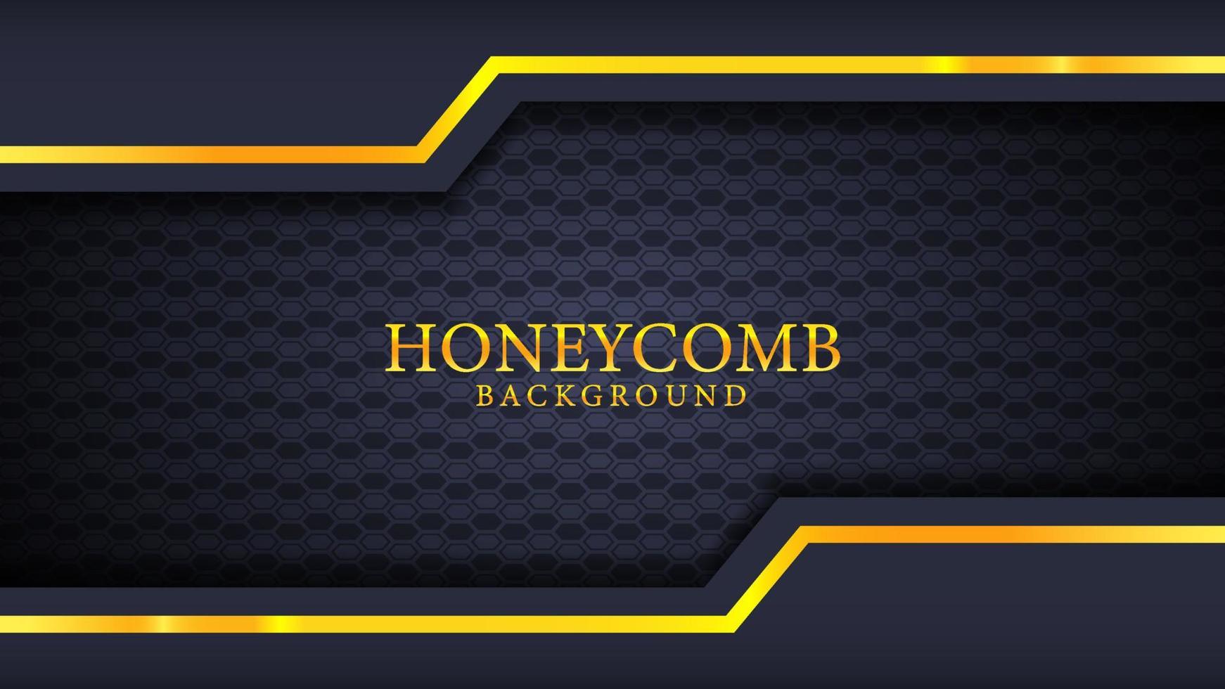 Elegant black and gold abstract background with honeycomb texture vector