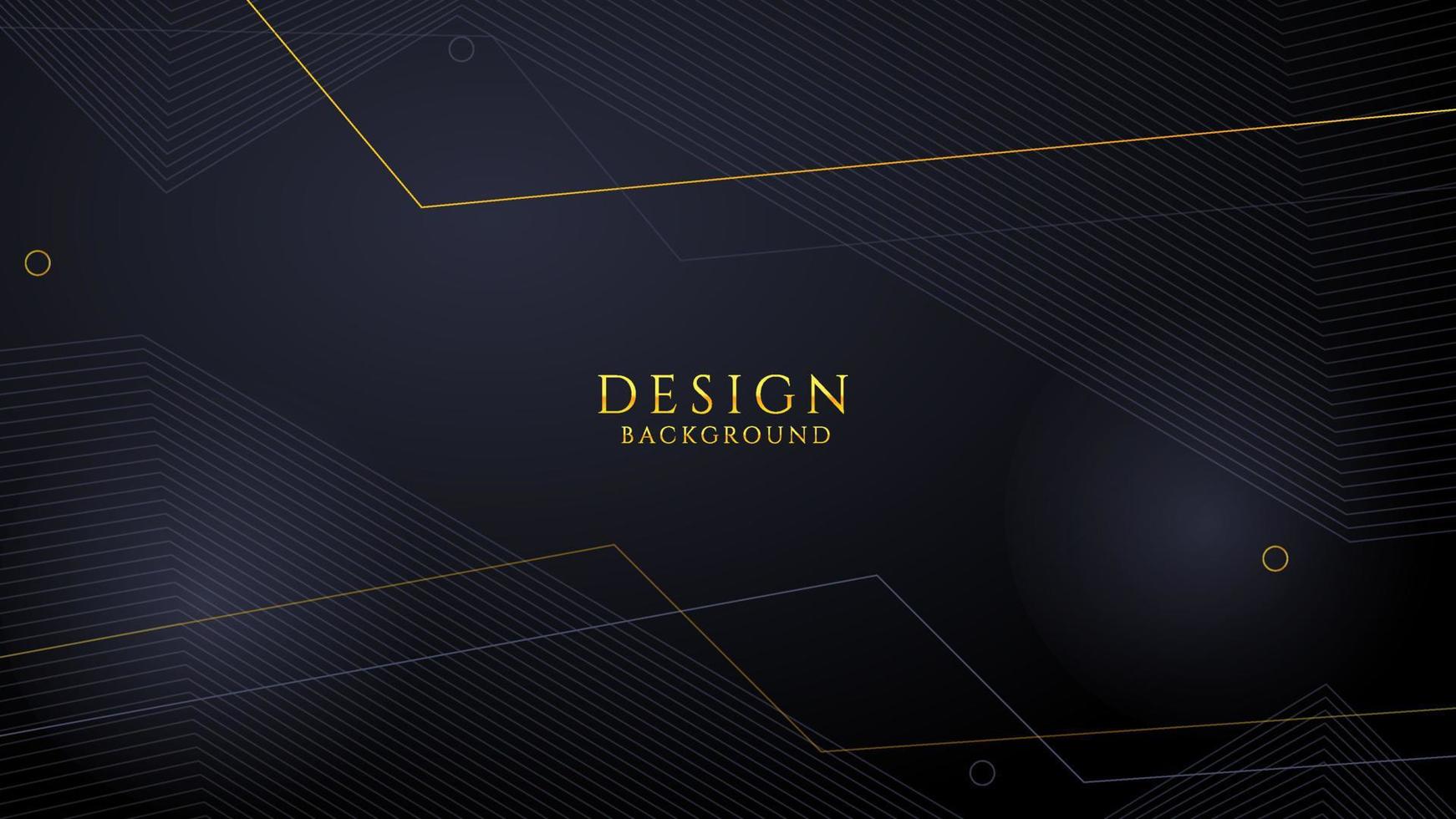 elegante fondo abstracto negro y dorado con efecto de línea de onda vector