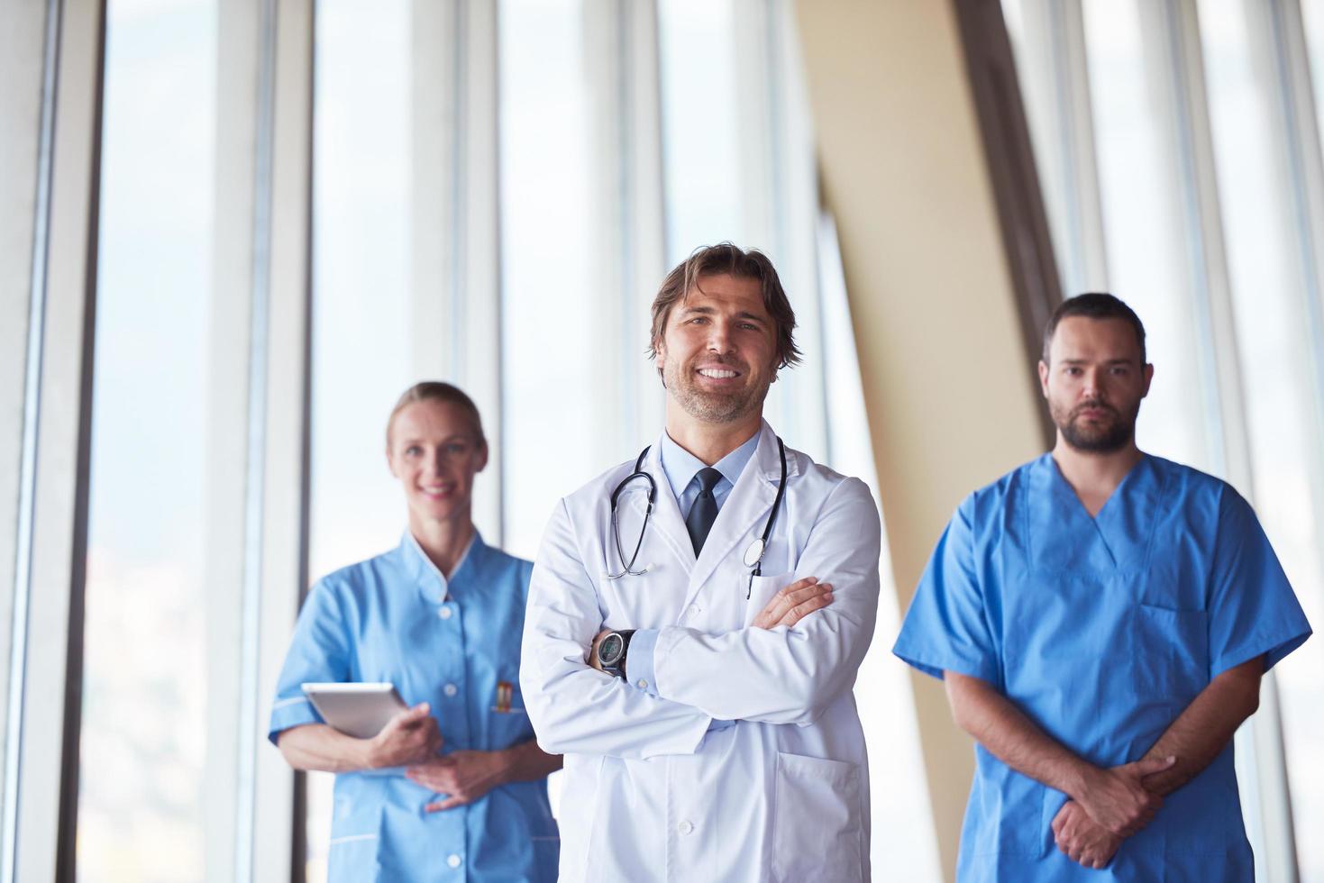 group of medical staff at hospital photo