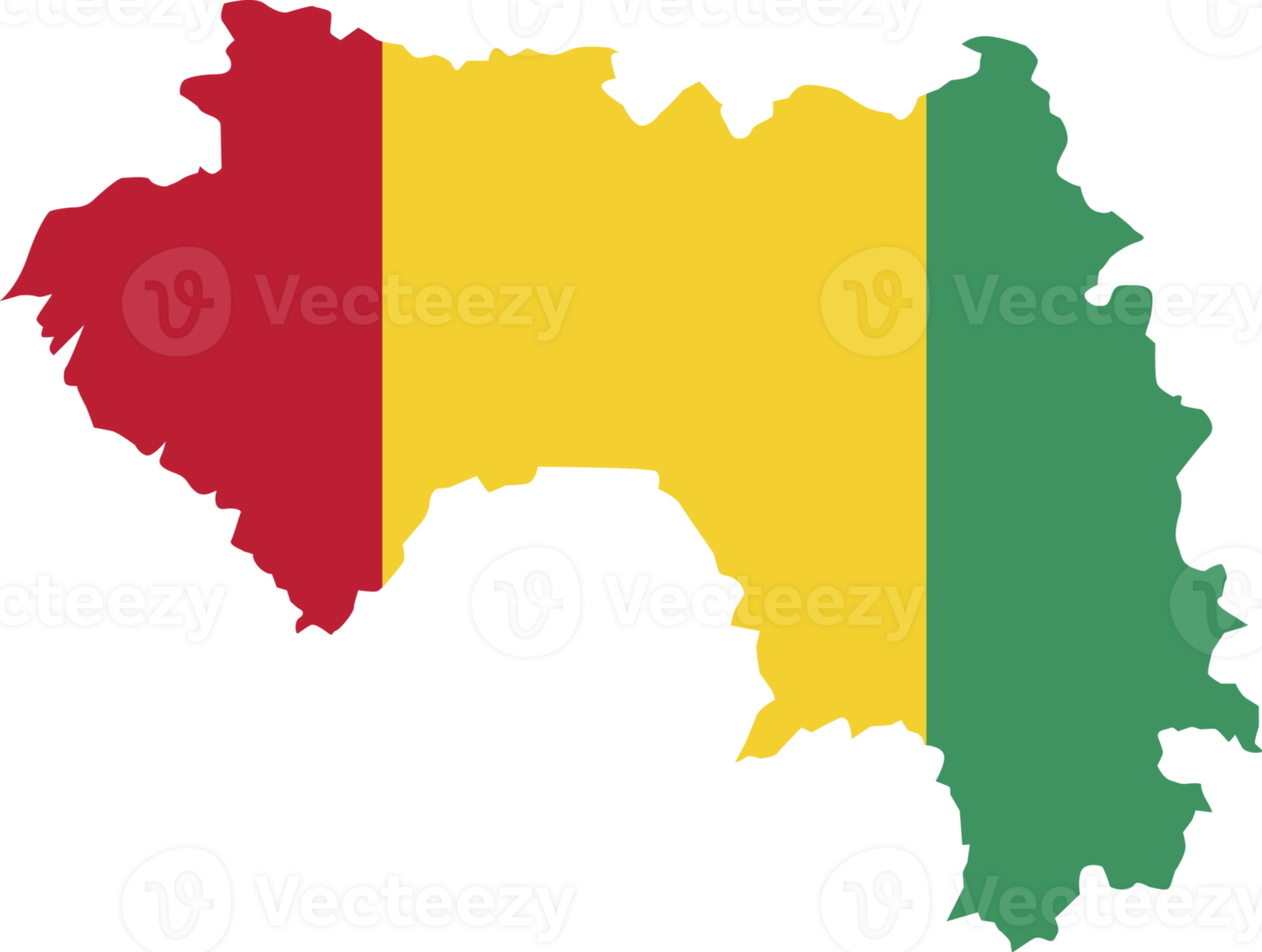 Guinea map city color of country flag. png