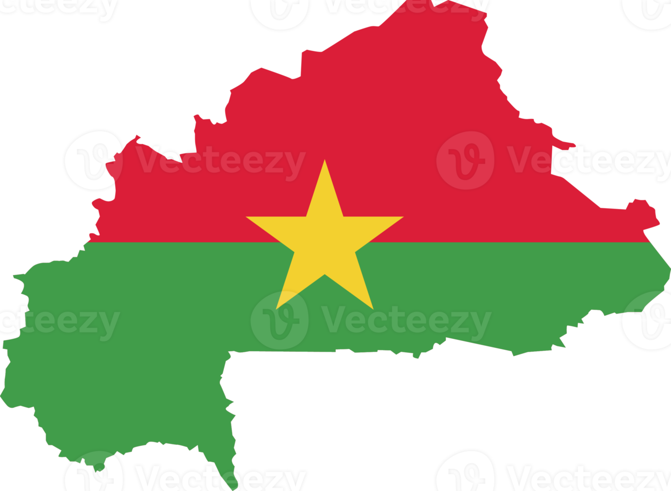 Burkina Faso mapa cidade cor da bandeira do país. png