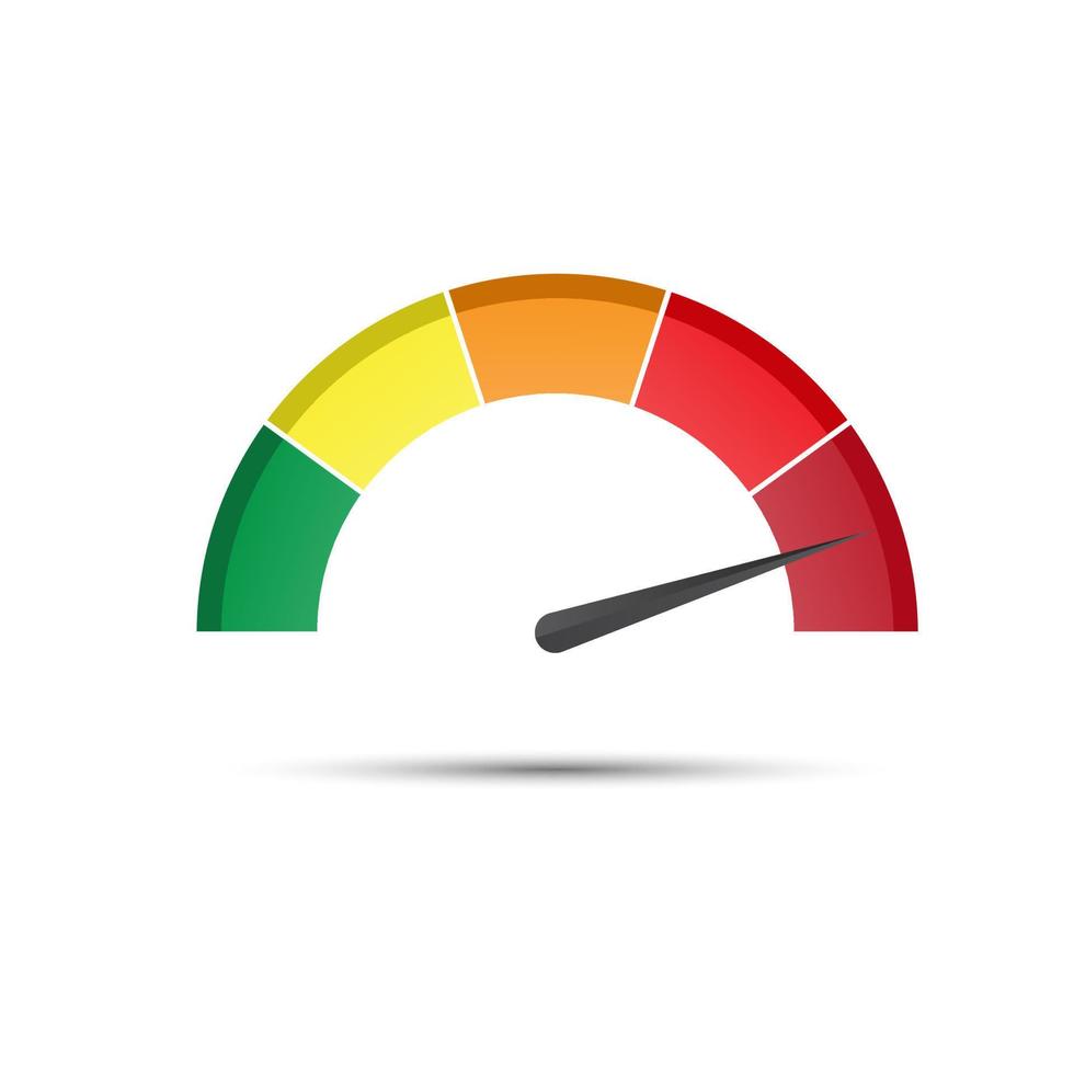 Color vector tachometer, speedometer and performance measurement icon, illustration for your website, infographic and apps