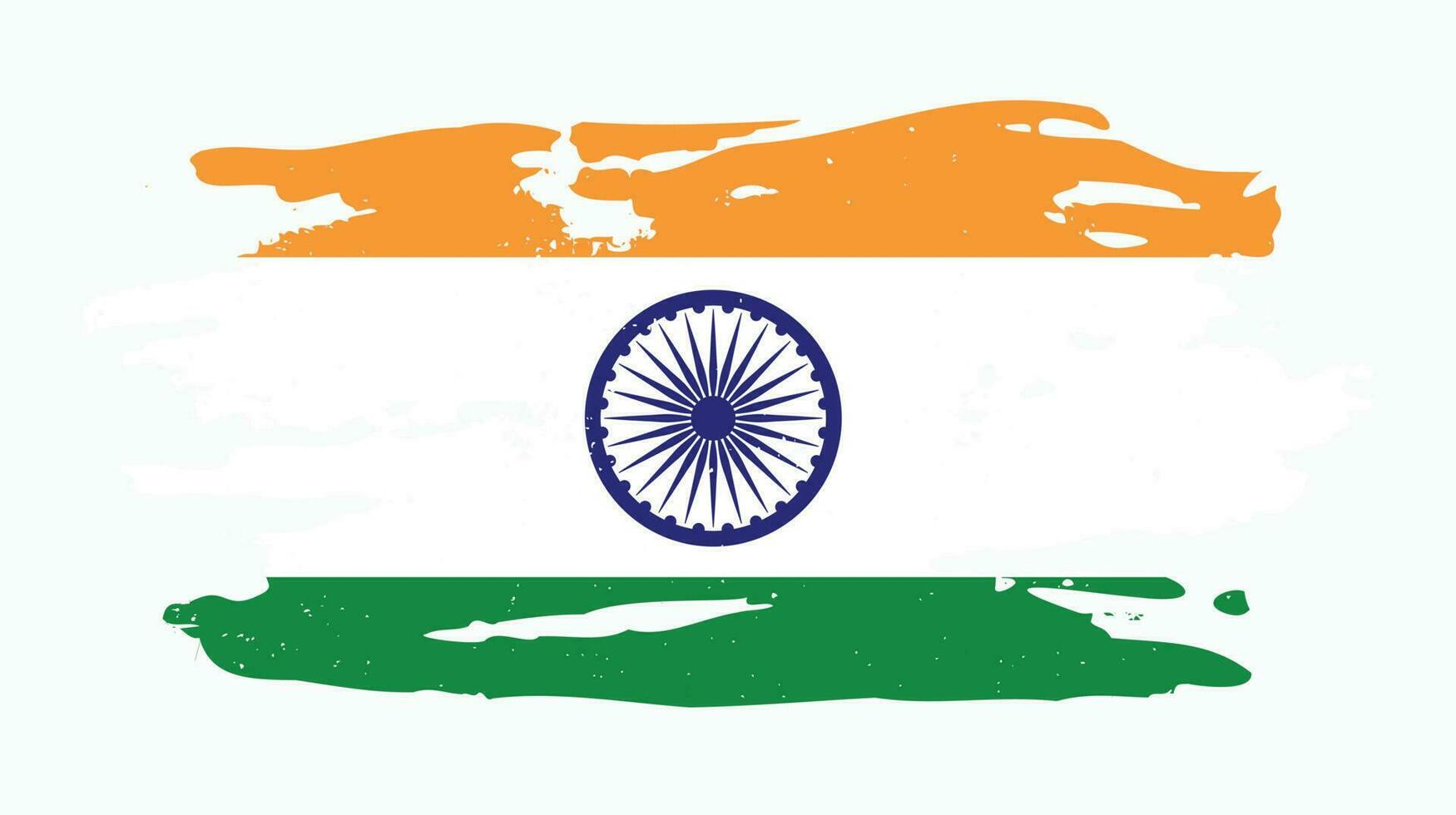 vector de diseño de bandera colorida de textura grunge indio