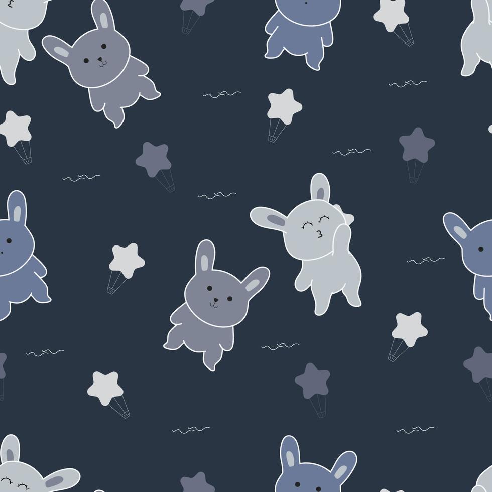 cute baby bunny seamless pattern background vector