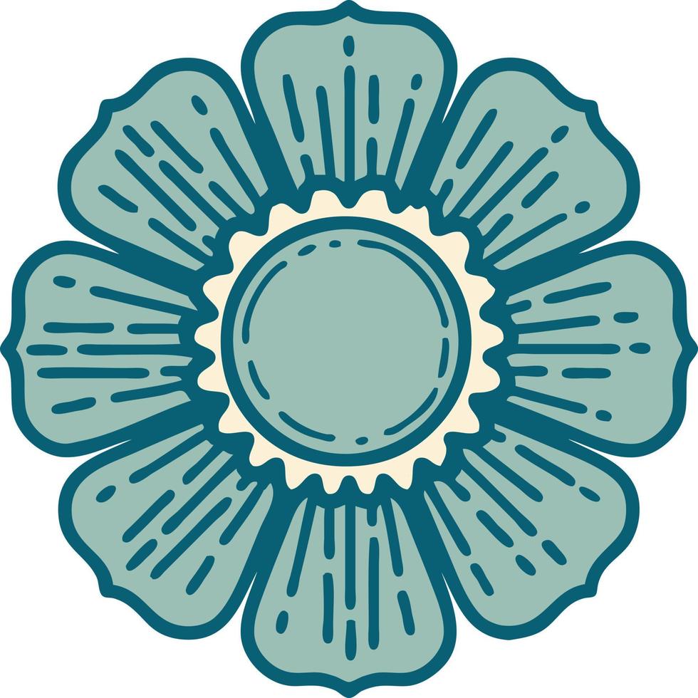 tattoo style icon of a flower vector