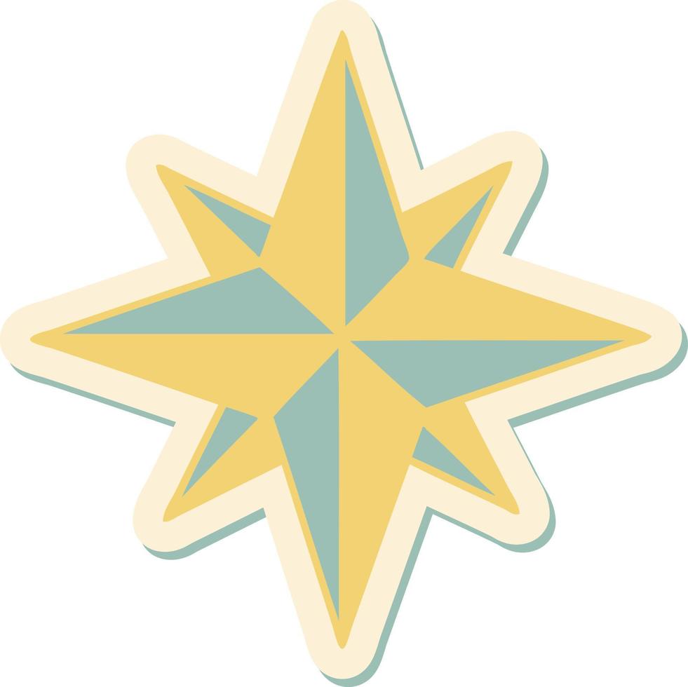 sticker of tattoo in traditional style of a star vector