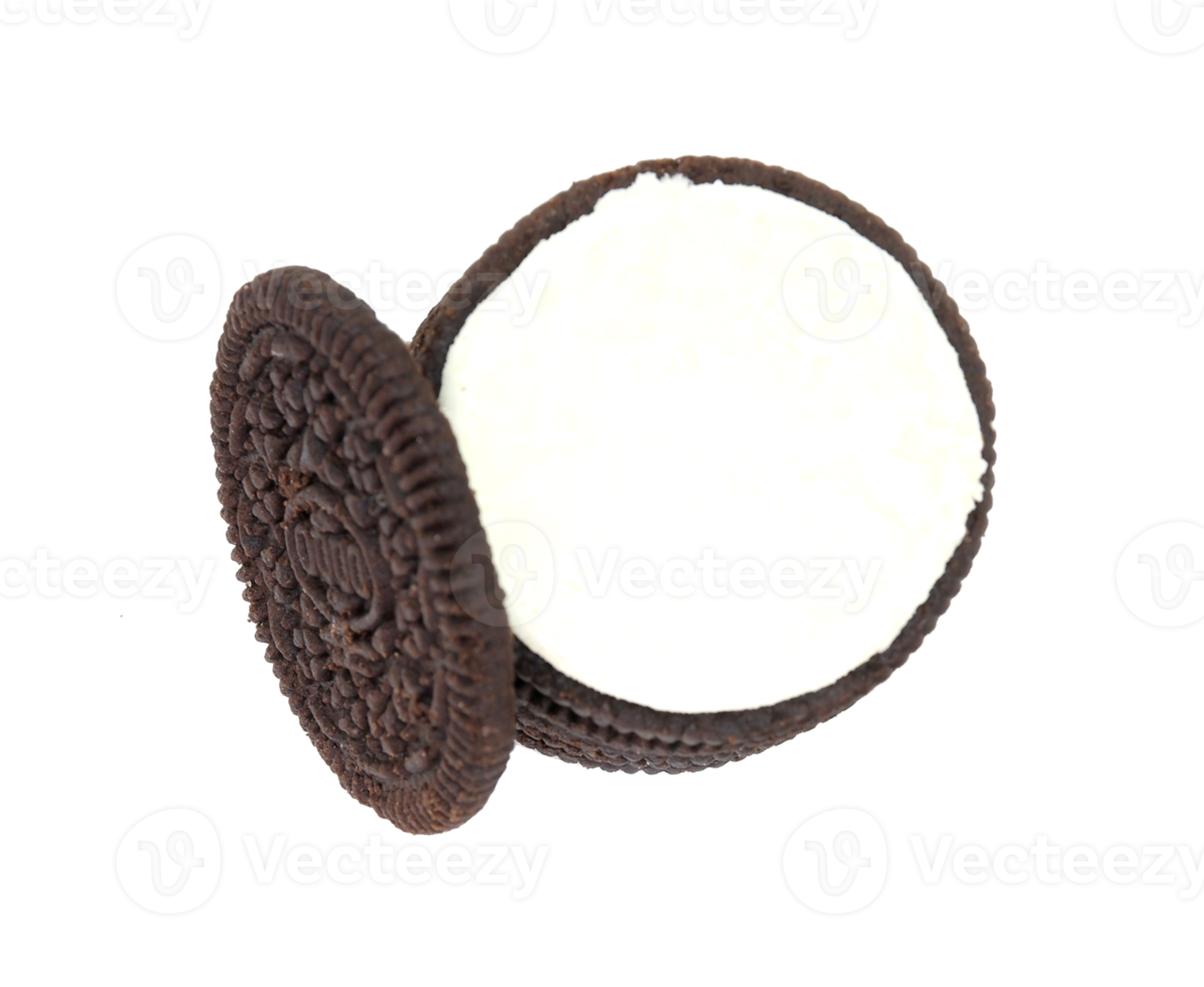 cookies chocolate with cream filling between on transparent background png file