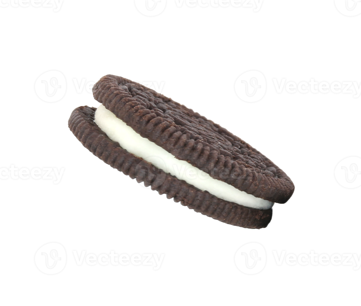 cookies chocolate with cream filling between on transparent background png file