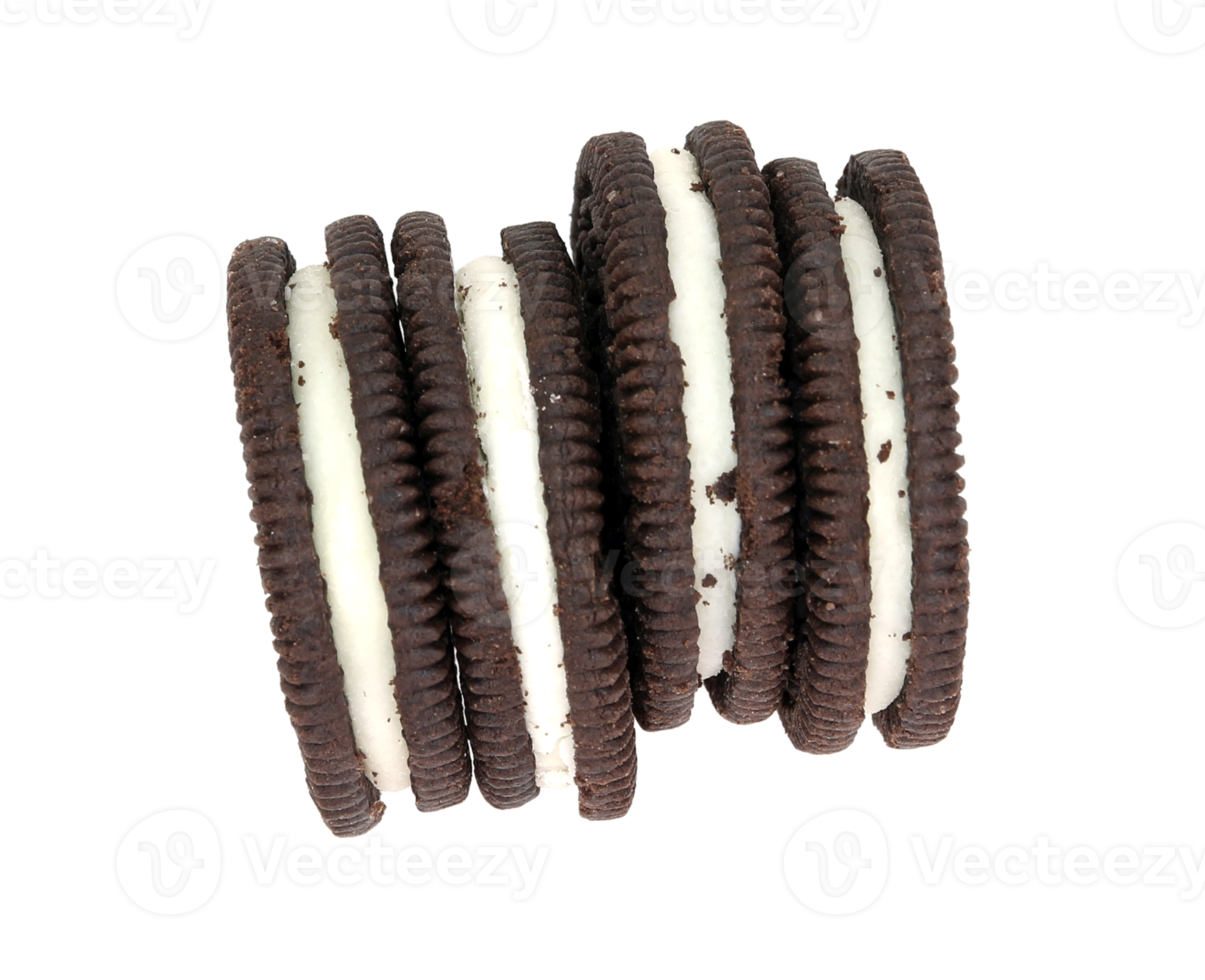 cookies chocolate with cream filling between on transparent background png file