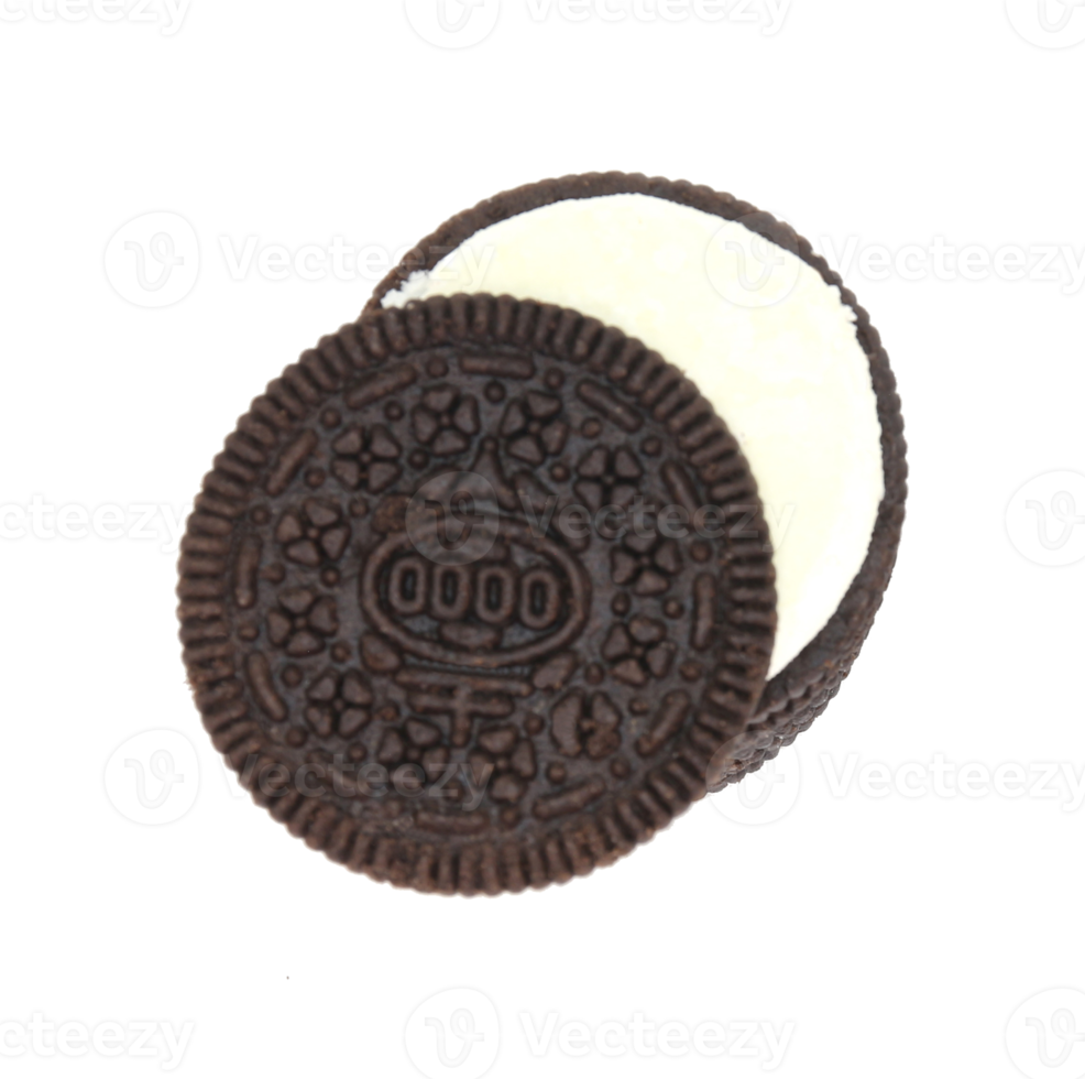 cookies chocolate with cream filling between on transparent background png file