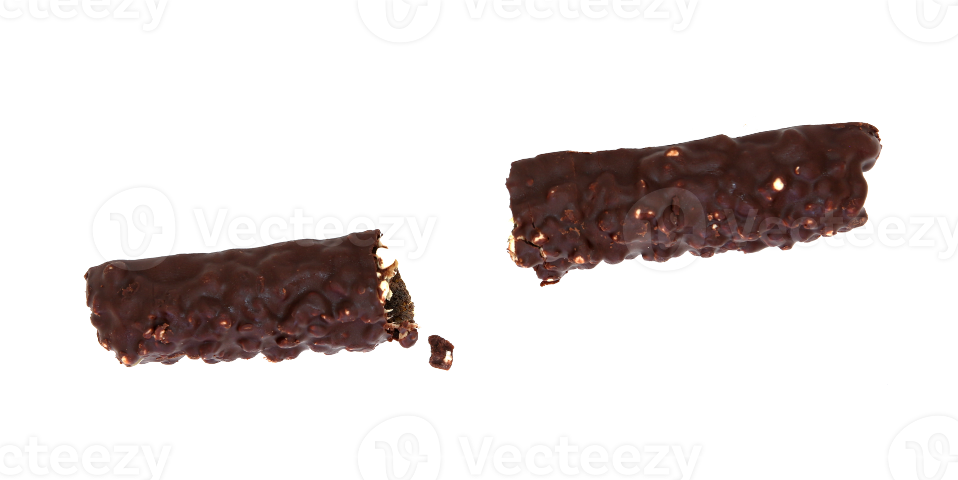 chocolate covered cakes with crushed nuts isolated on transparent background png file