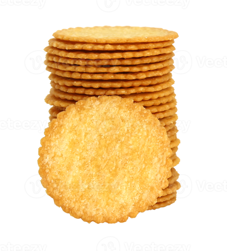 stack round cracker isolated on transparent background png file