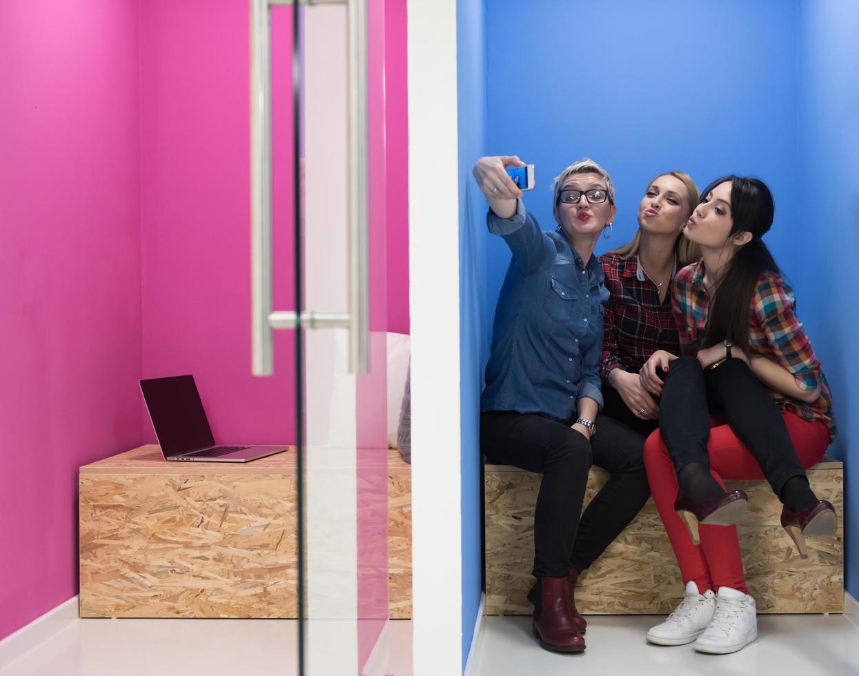 group of business people in creative working  space photo