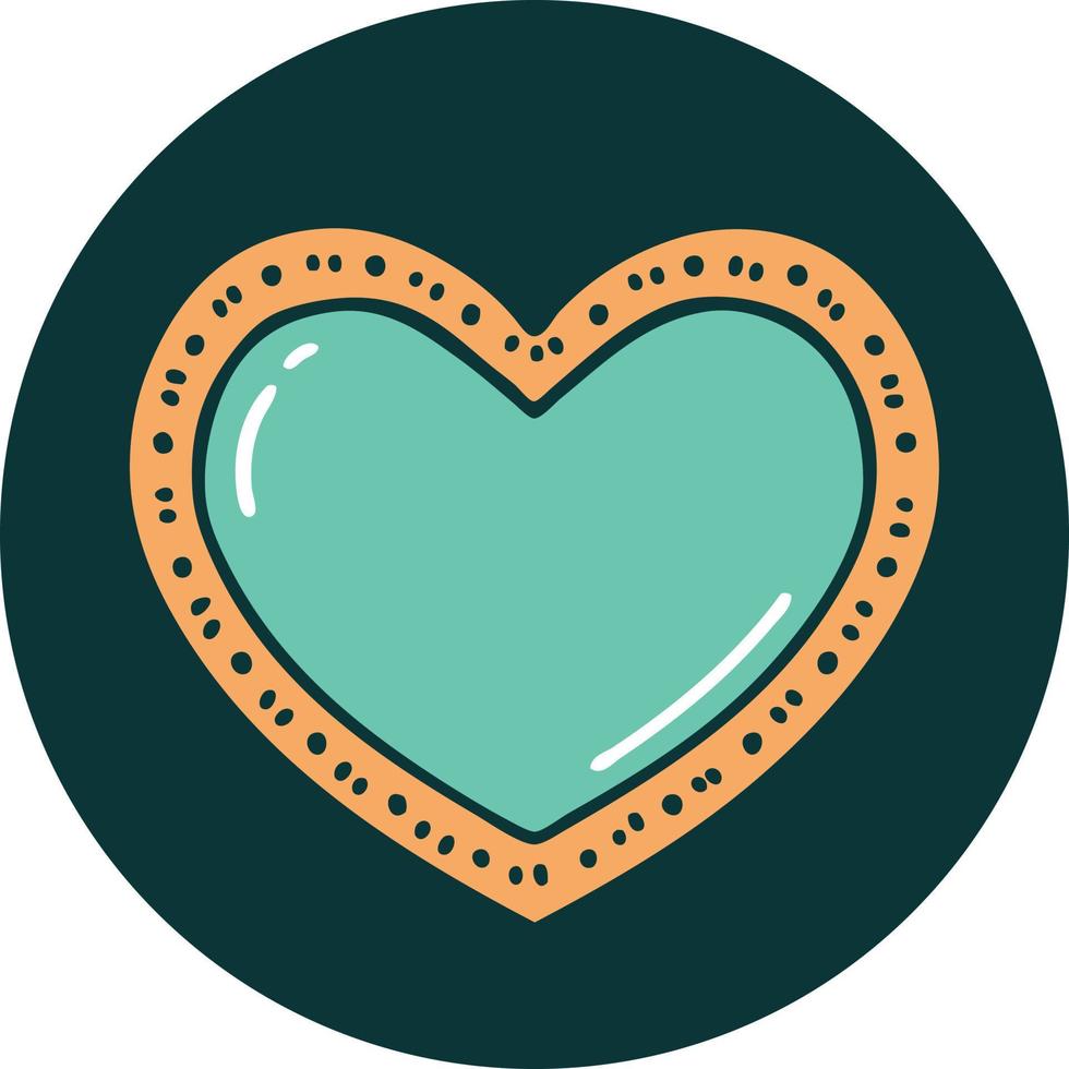 tattoo style icon of a heart vector