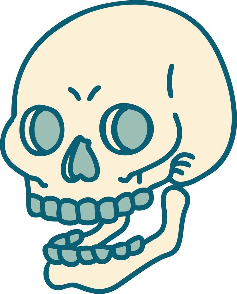 tattoo style icon of a skull vector