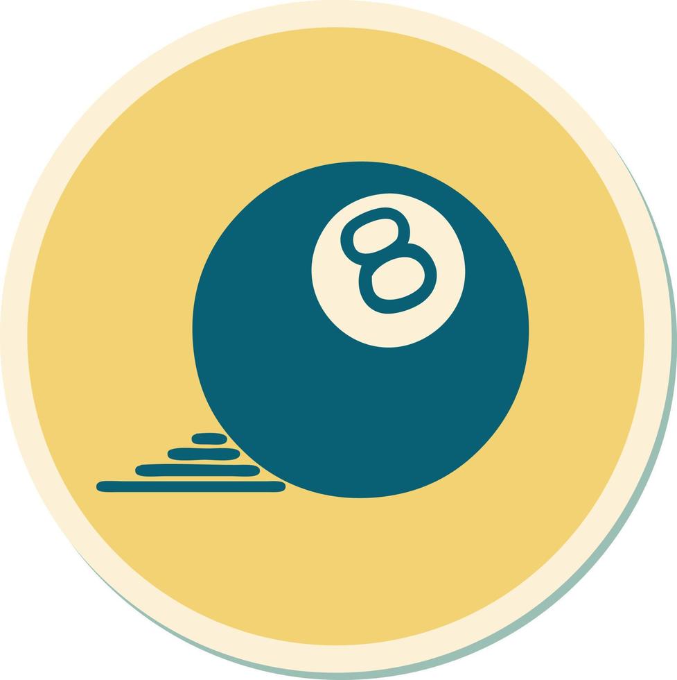 tattoo style sticker of a 8 ball vector