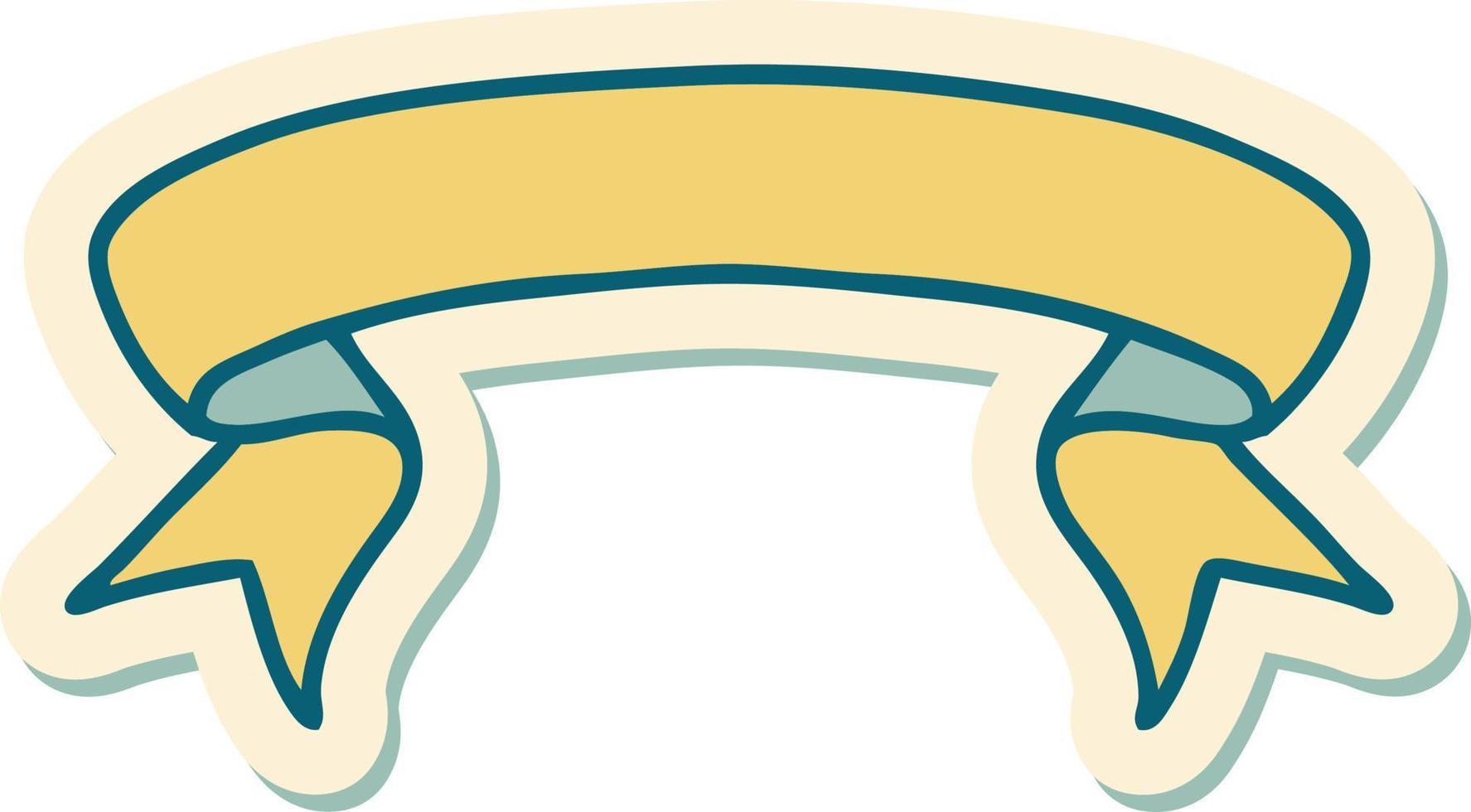 tattoo style sticker of a banner vector