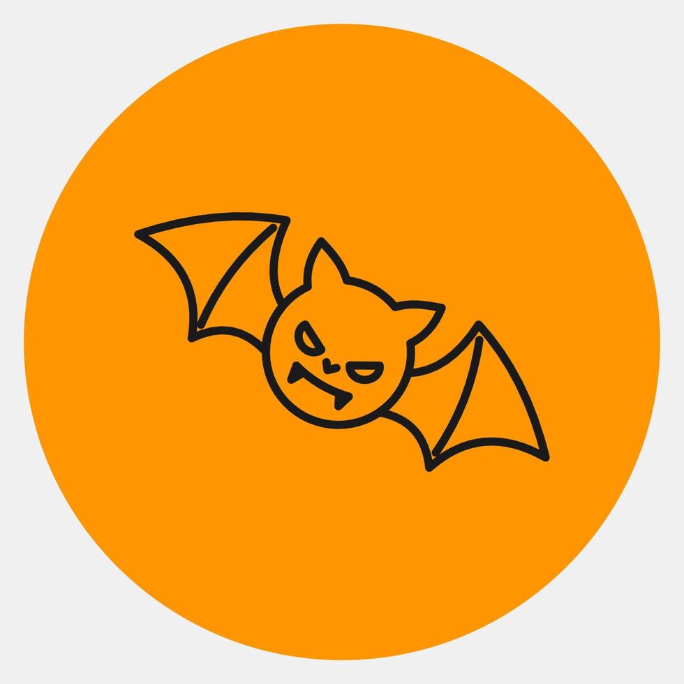 Icon bat.Icon in orange style. Suitable for prints, poster, flyers, party decoration, greeting card, etc. vector