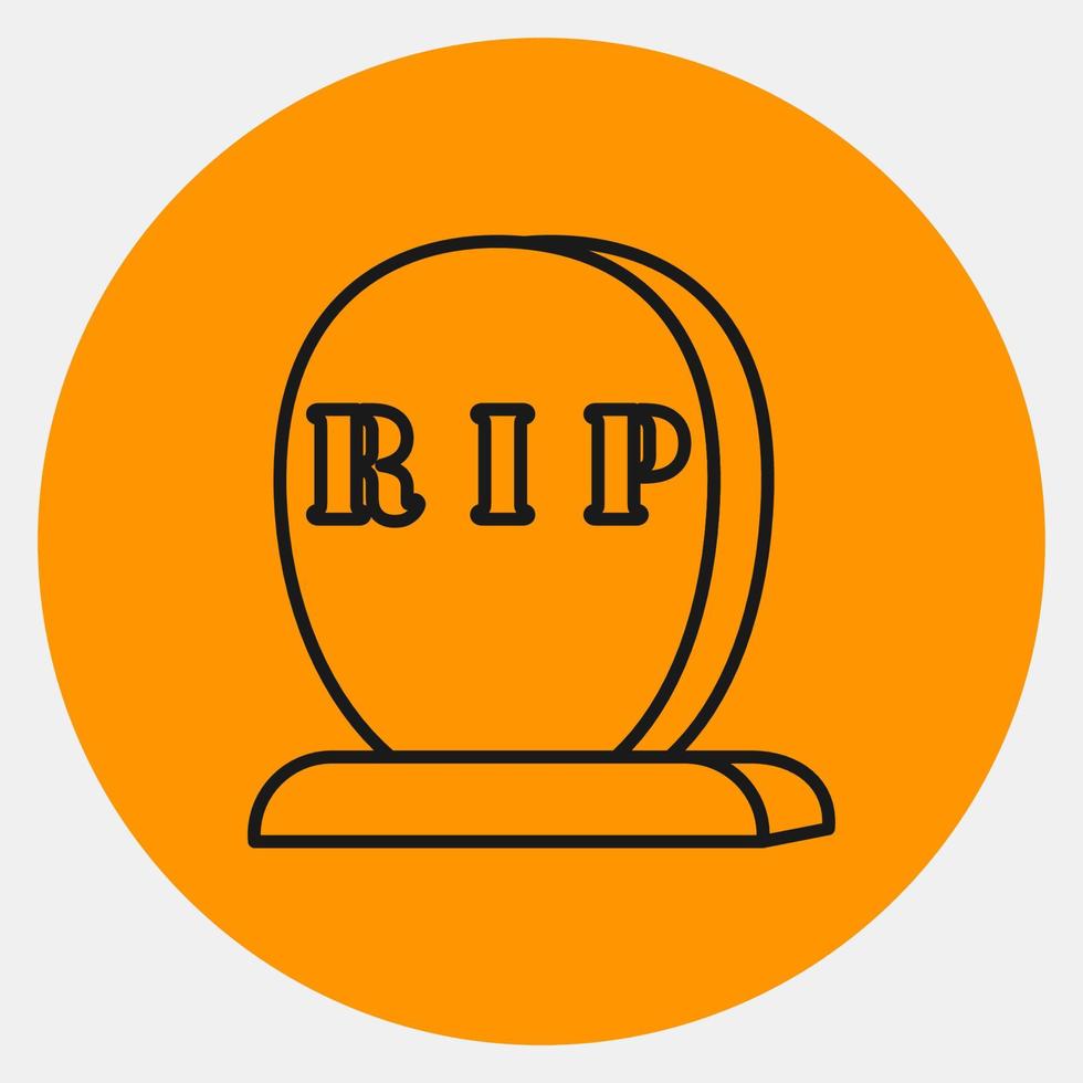 Icon tombstone.Icon in orange style. Suitable for prints, poster, flyers, party decoration, greeting card, etc. vector