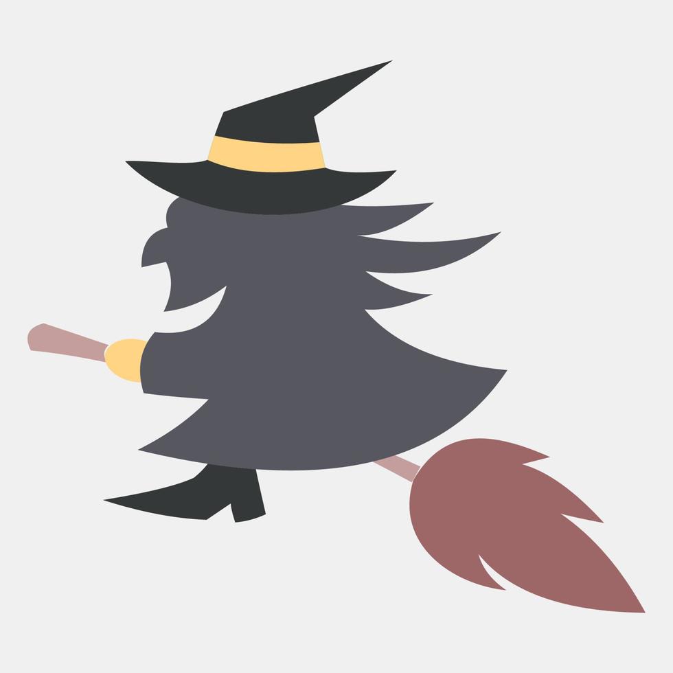 Icon witch.Icon in flat style. Suitable for prints, poster, flyers, party decoration, greeting card, etc. vector