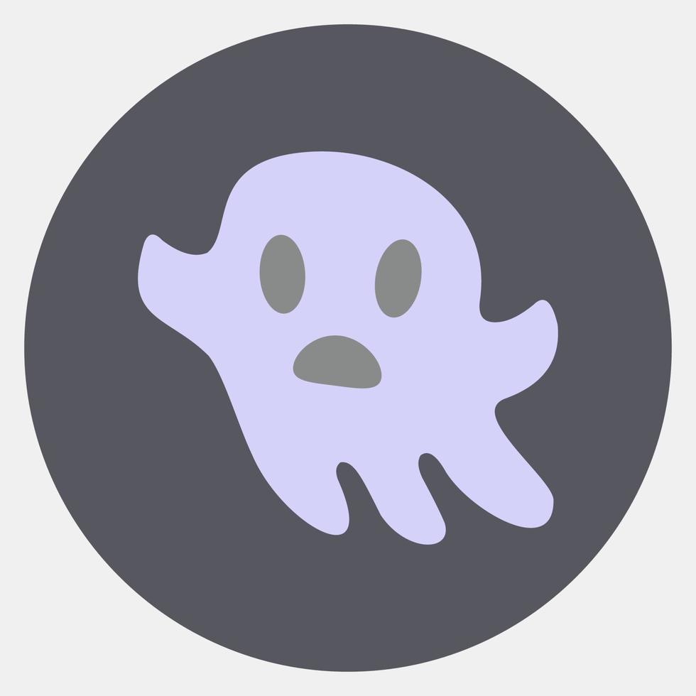 icon ghost.icon en estilo mate de color. adecuado para impresiones, afiches, volantes, decoración de fiestas, tarjetas de felicitación, etc. vector