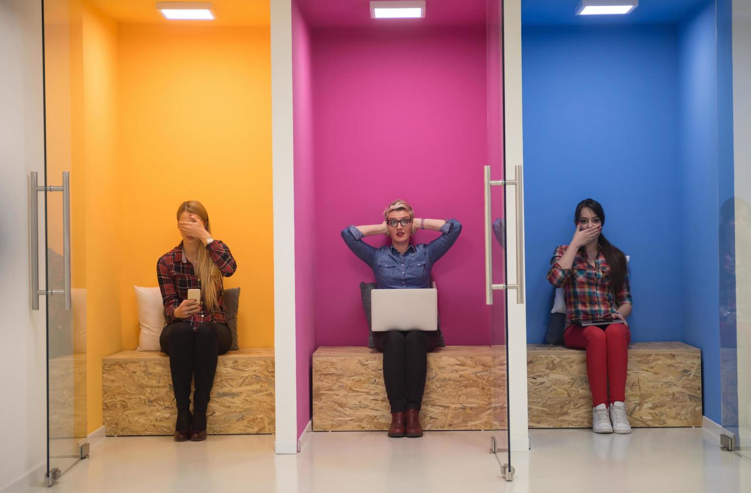 group of business people in creative working  space photo