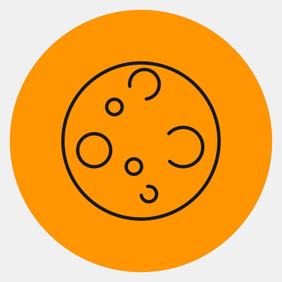 Icon moon.Icon in orange style. Suitable for prints, poster, flyers, party decoration, greeting card, etc. vector