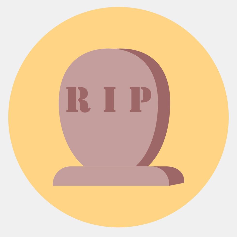 icon tombstone.icon en estilo mate de color. adecuado para impresiones, afiches, volantes, decoración de fiestas, tarjetas de felicitación, etc. vector