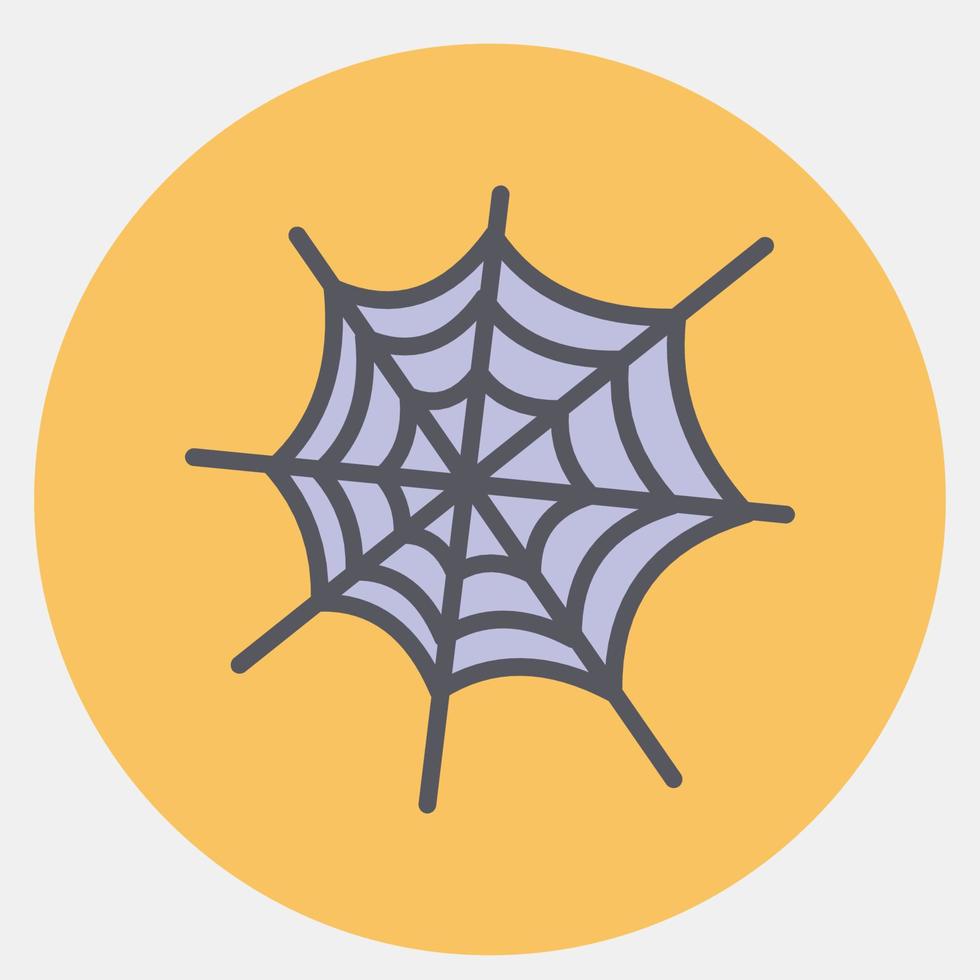 icon spiderweb.icon en estilo mate de color. adecuado para impresiones, afiches, volantes, decoración de fiestas, tarjetas de felicitación, etc. vector