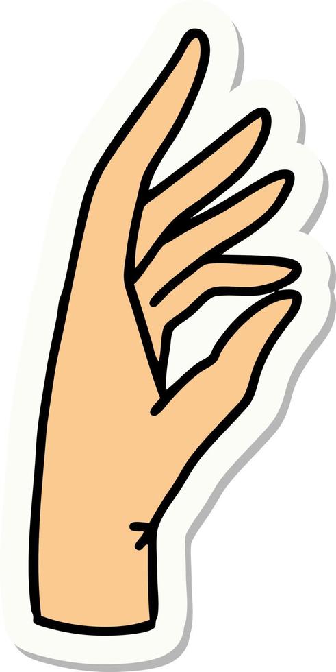 tattoo style sticker of a hand vector