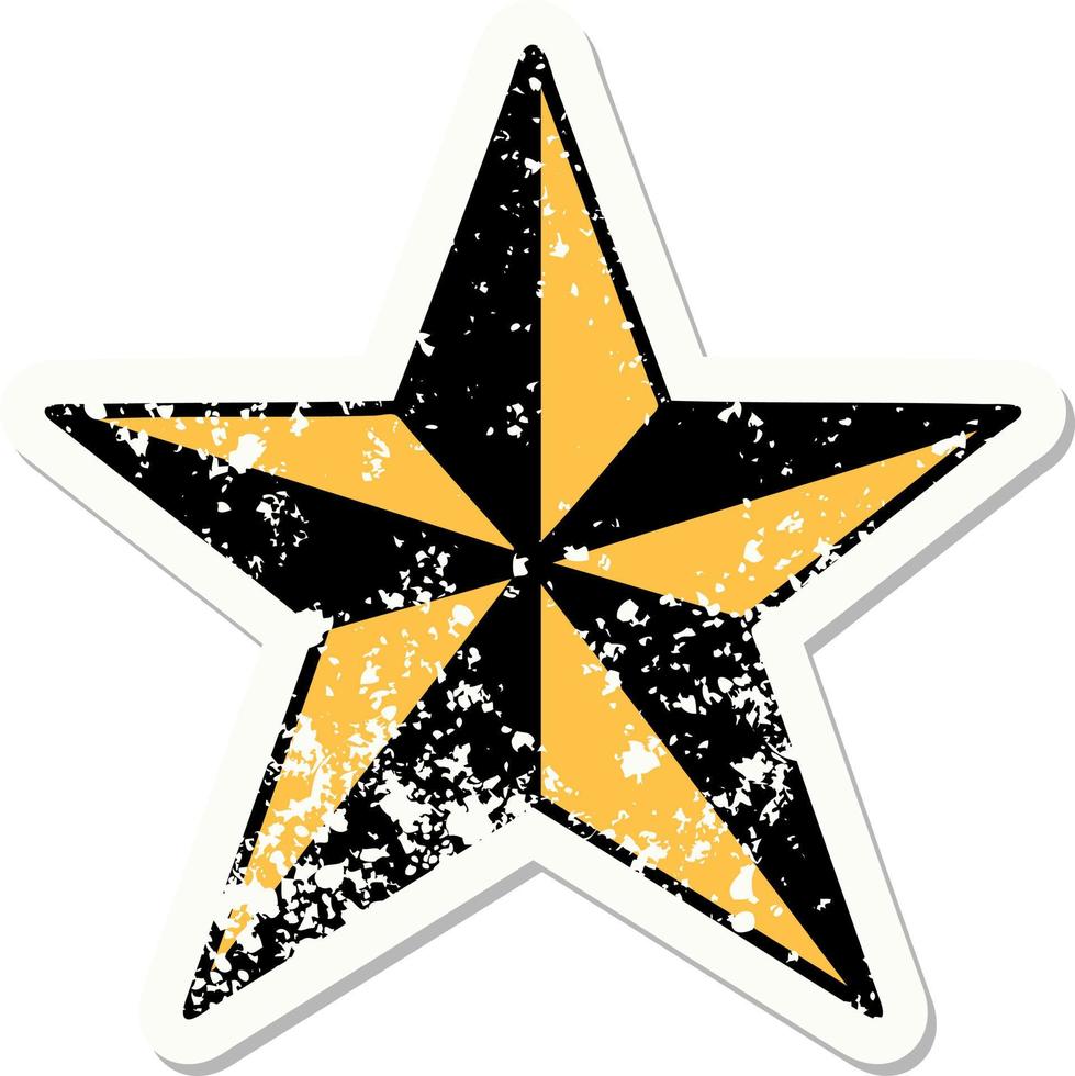 traditional distressed sticker tattoo of a star vector