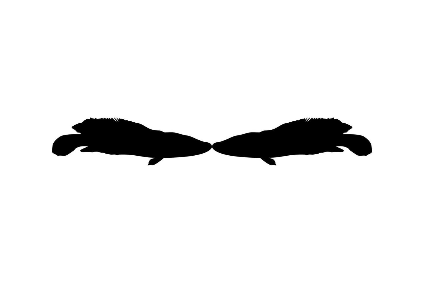 Snake Head Fish, freshwater perciform fish family Channidae , Fish Silhouette for Logo, Pictogram or Graphic Design Element. Vector Illustration