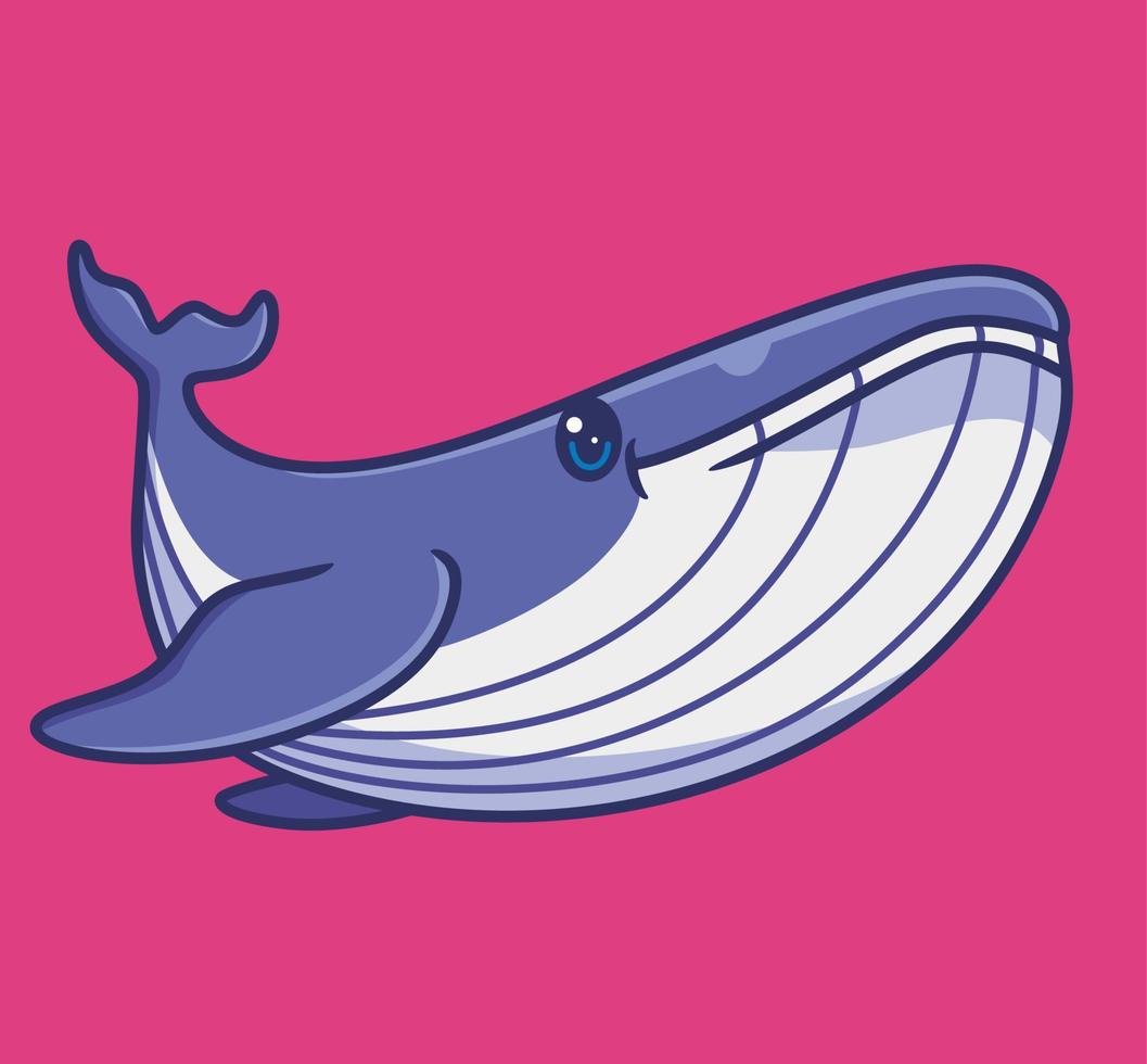 cute blue whale nature. isolated cartoon animal illustration. Flat Style Sticker Icon Design Premium Logo vector. Mascot Character vector