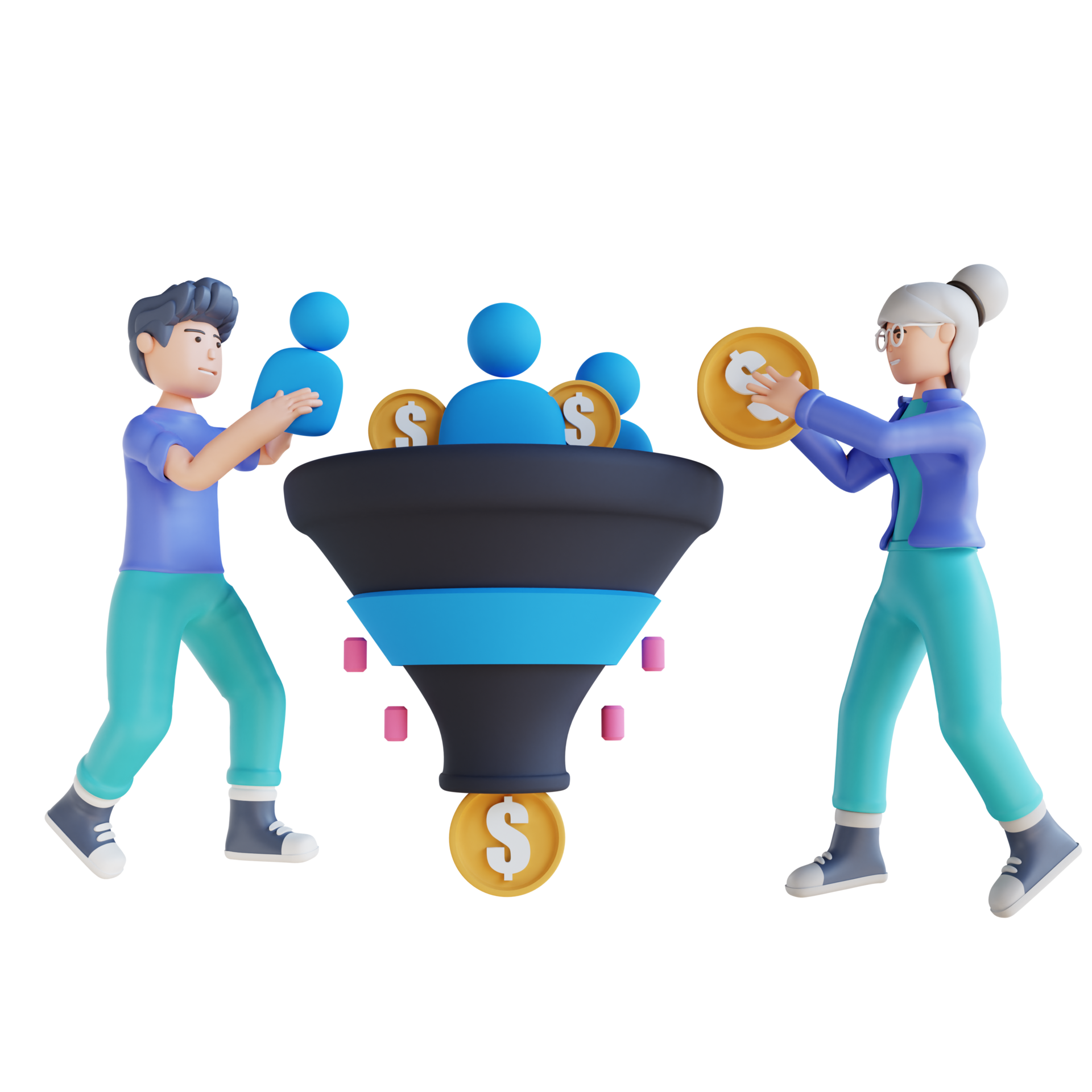 3D illustration sales funnel 12097736 PNG