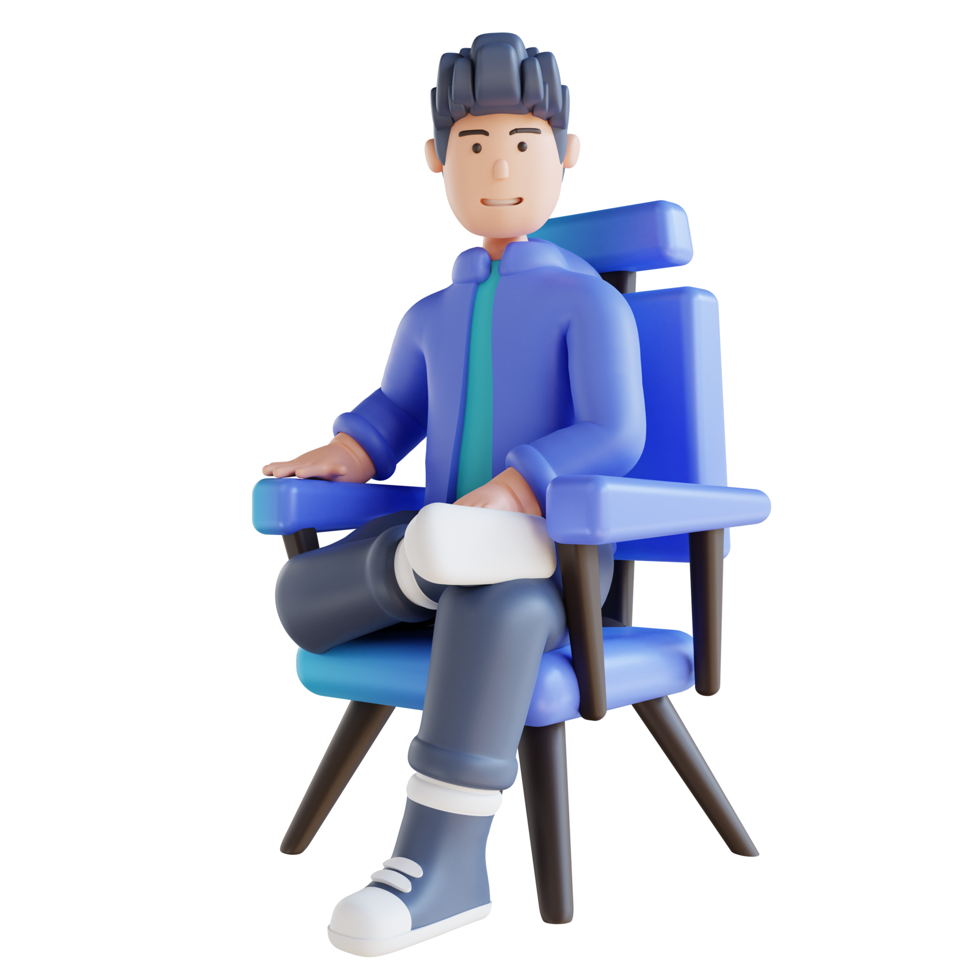 Free 3D illustration man sitting relaxed 12097928 PNG with Transparent ...
