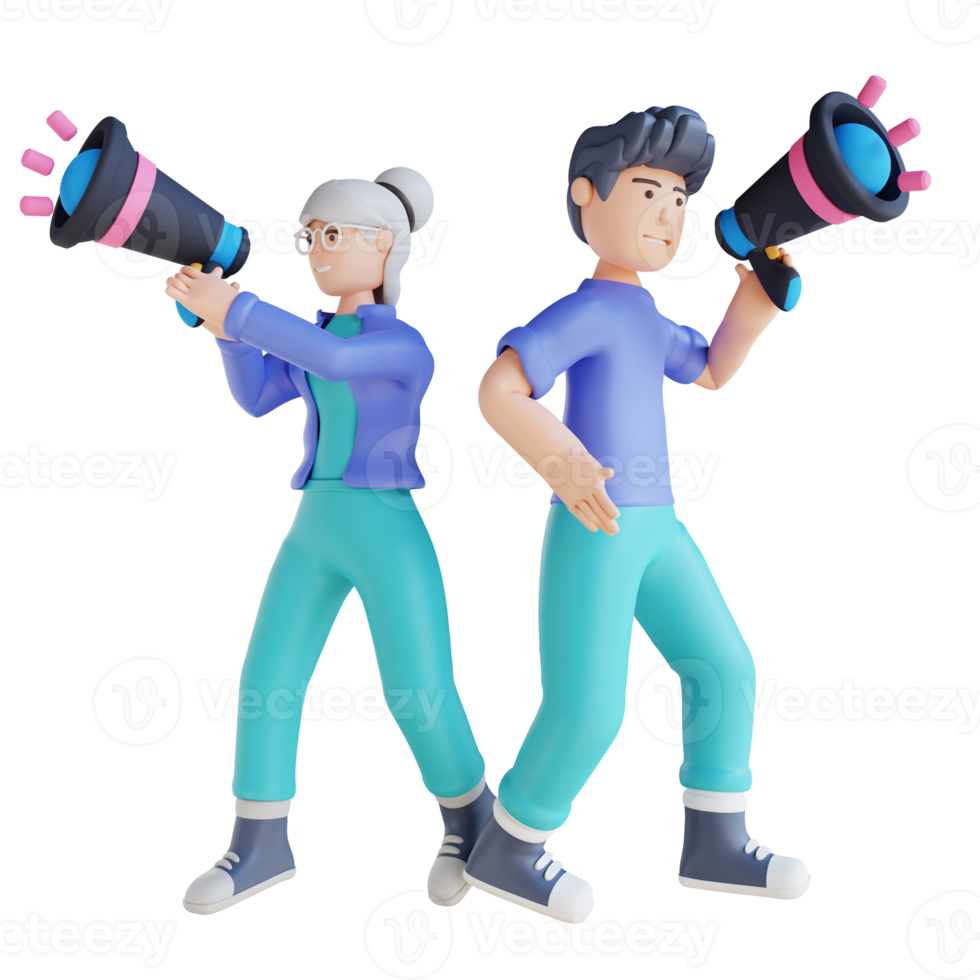 3D illustration megaphone png