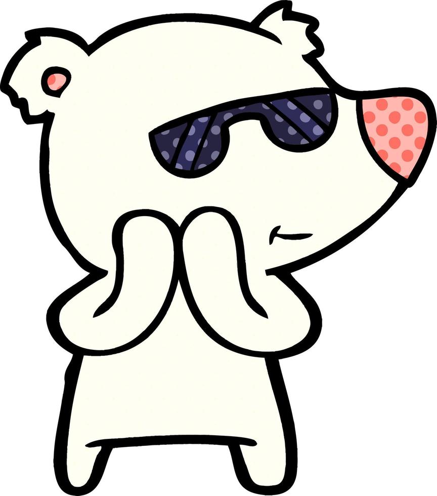 happy cartoon polar bear vector