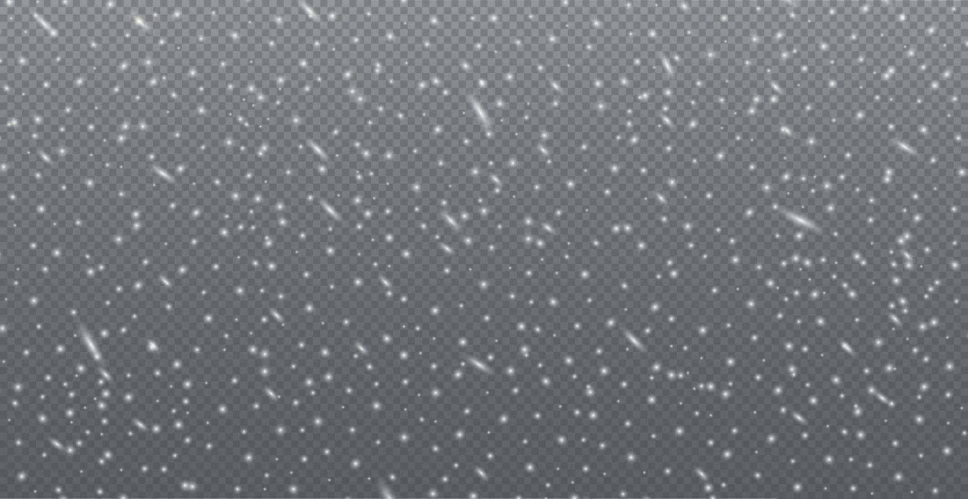 White falling snow on transparent background - illustration vector