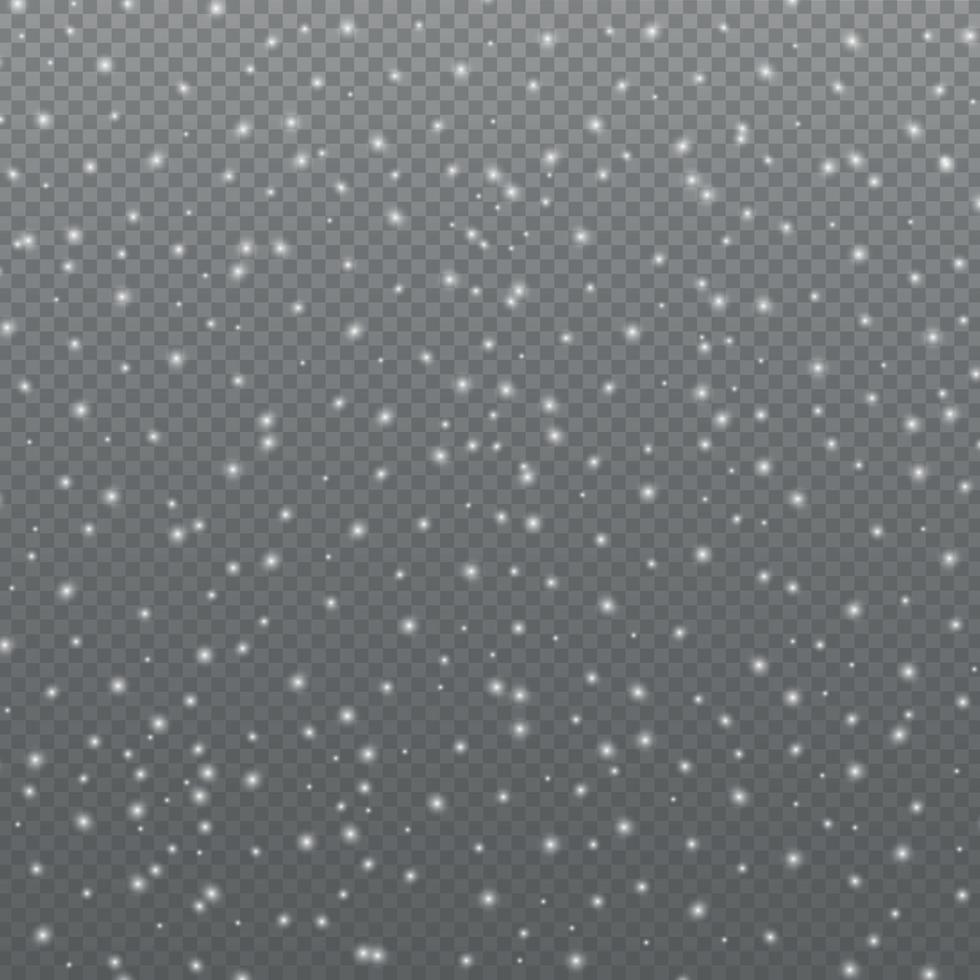 White falling snow on transparent background - illustration vector