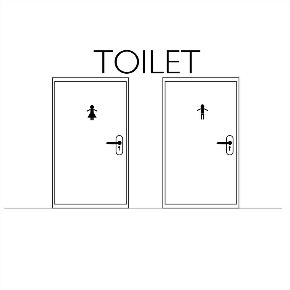 Toilet door vector illustration, male and female gender, male and female gender toilet room vector conception